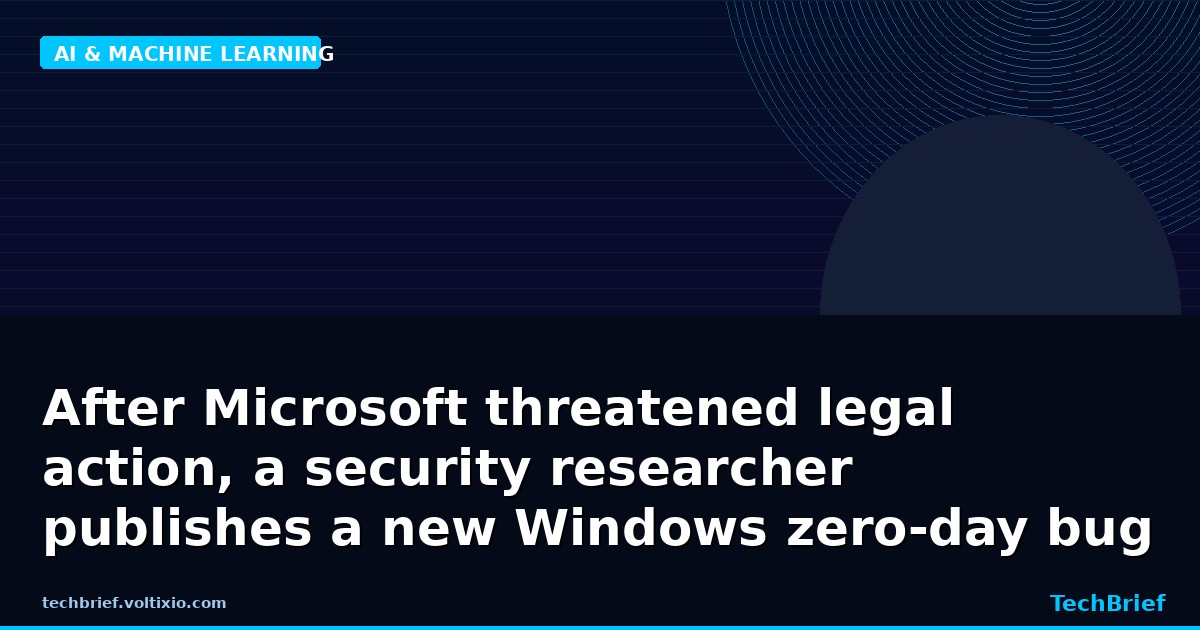 After Microsoft threatened legal action, a security researcher publishes a new Windows zero-day bug