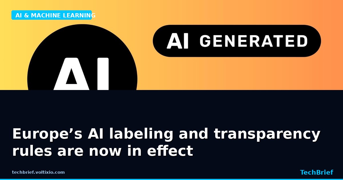 Europe’s AI labeling and transparency rules are now in effect