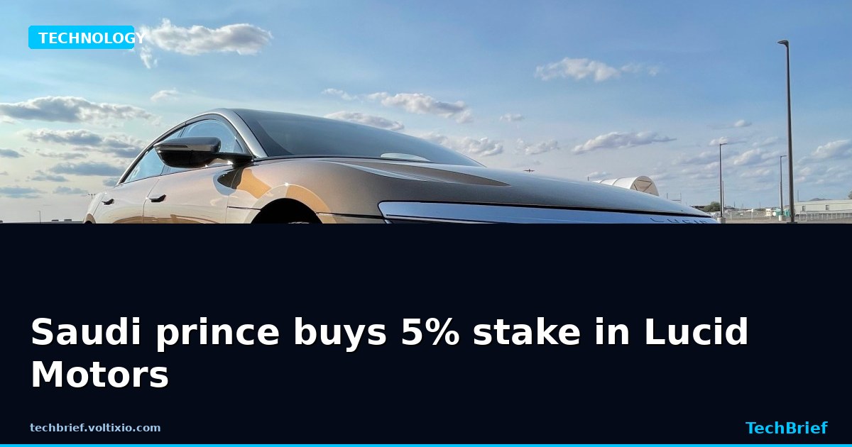 Saudi prince buys 5% stake in Lucid Motors