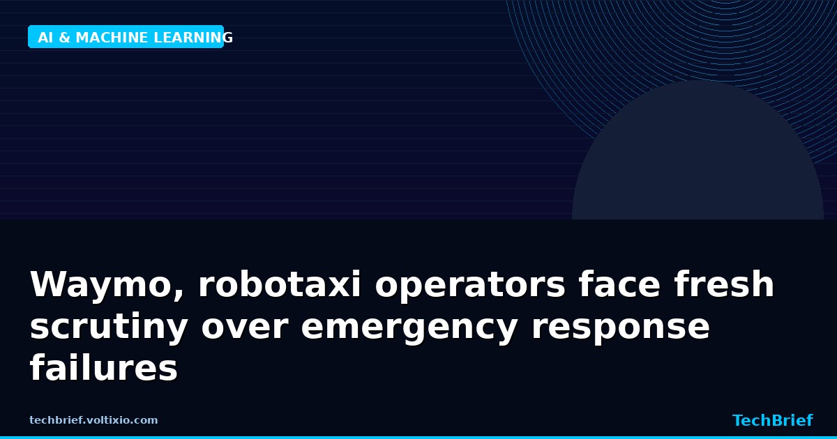 Waymo, robotaxi operators face fresh scrutiny over emergency response failures