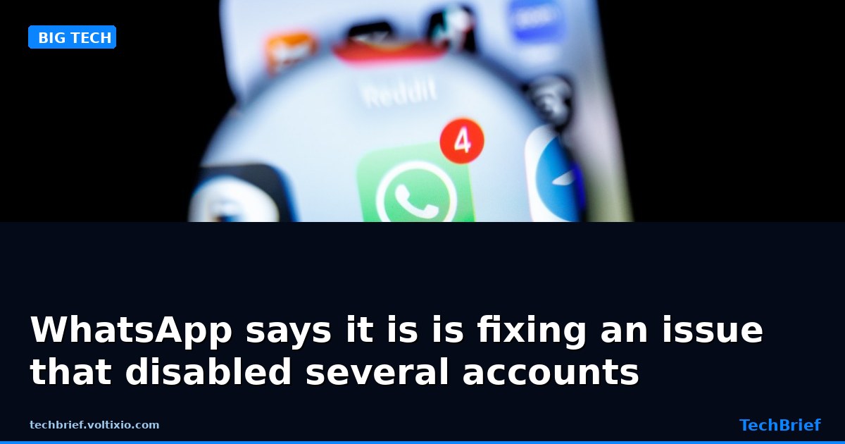 WhatsApp says it is is fixing an issue that disabled several accounts