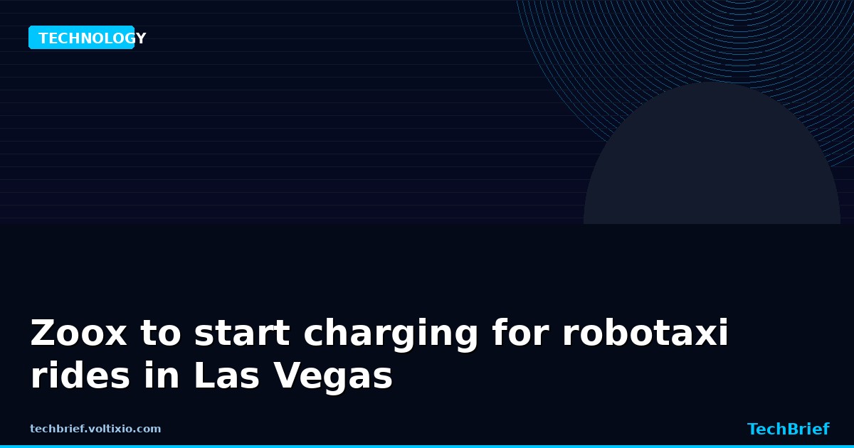 Zoox to start charging for robotaxi rides in Las Vegas